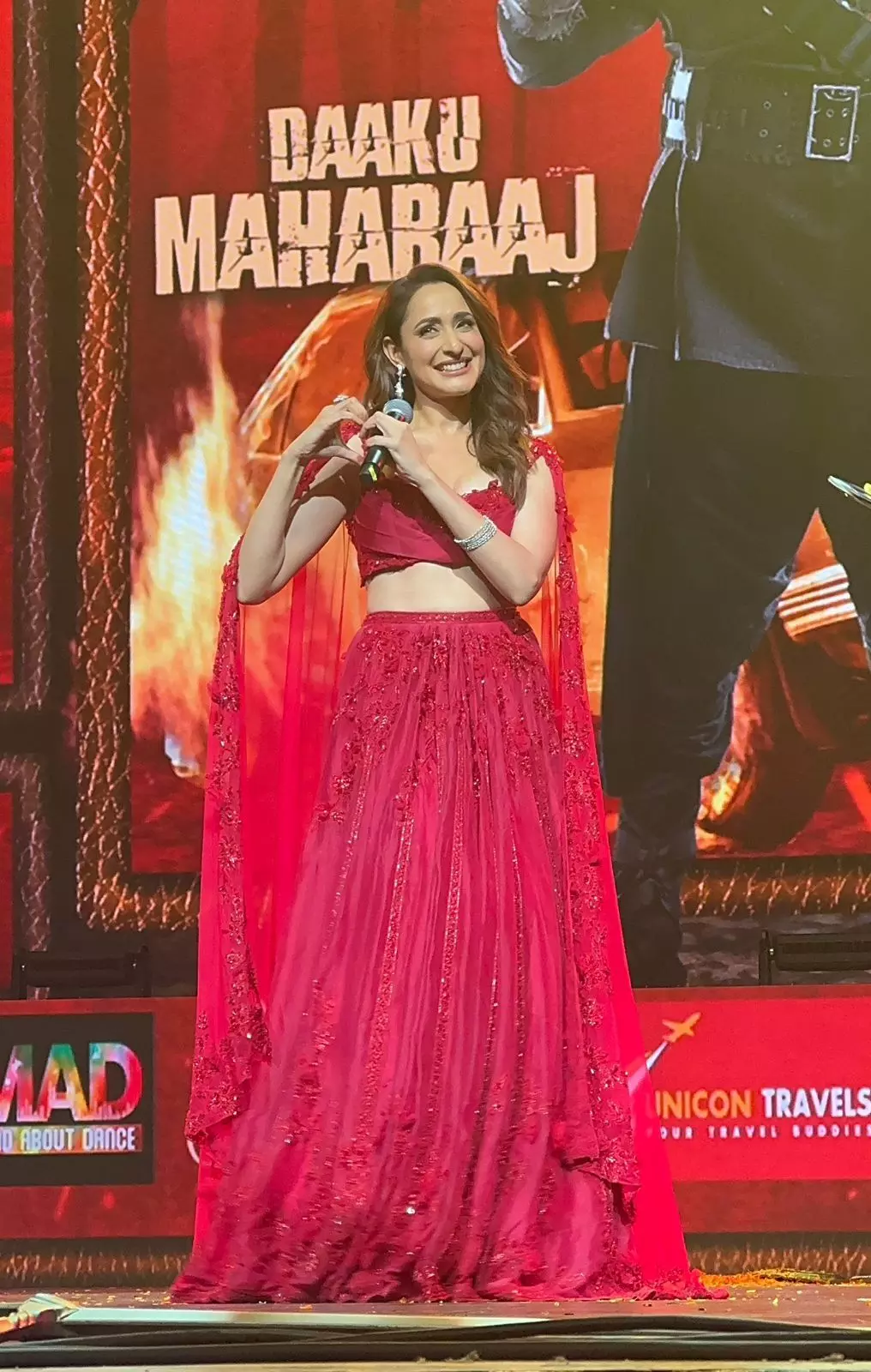 PRAGYA JAISWAL WINS HEARTS AT DAAKU MAHARAAJ TRAILER LAUNCH IN DALLAS PRAGYA JAISWAL WINS HEARTS AT DAAKU MAHARAAJ TRAILER LAUNCH IN DALLAS